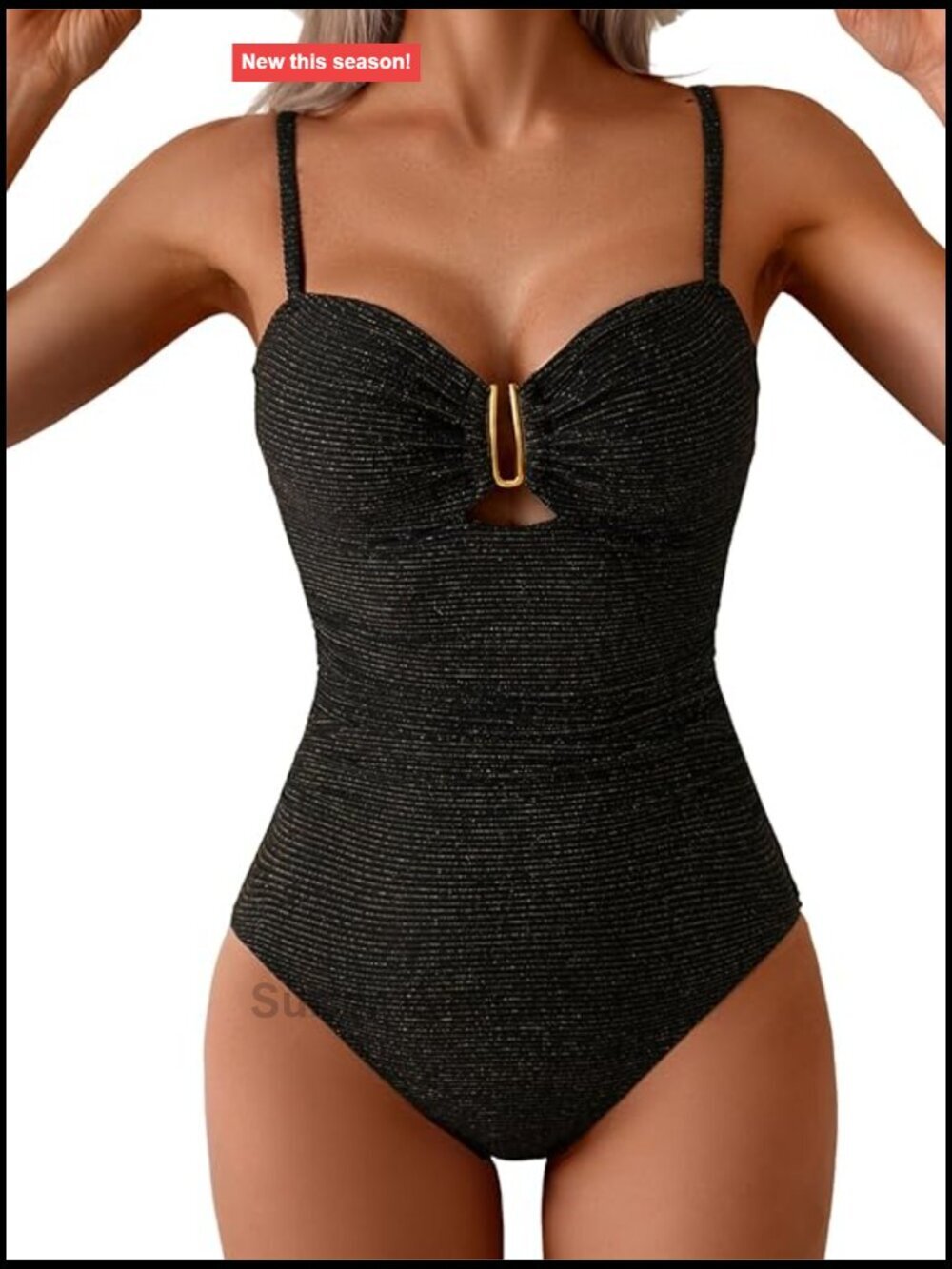 Women's One Piece Swimsuit Tummy Control Ruched Cutout U Wire Push Up